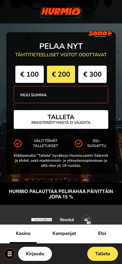 Hurmio – etusivun näkymä puhelimella