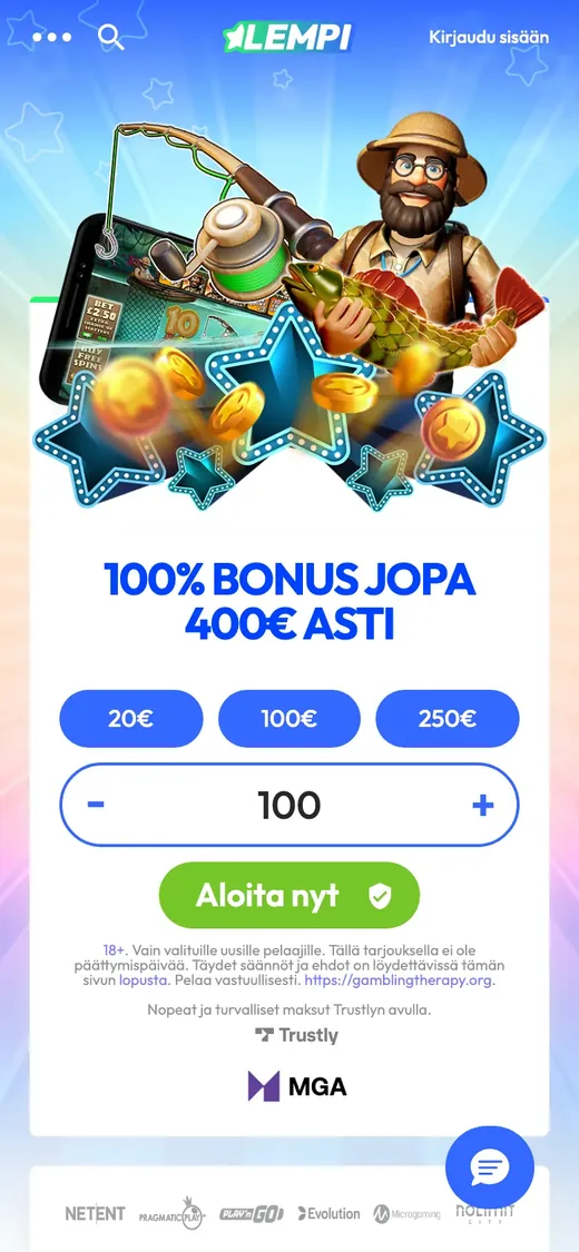 Lempi – etusivun näkymä puhelimella