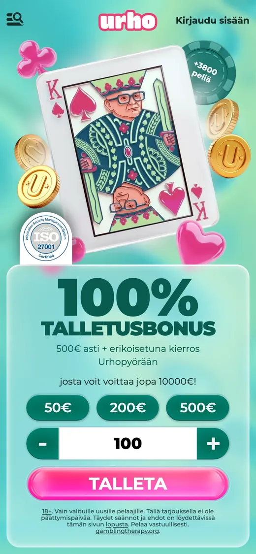 Urho – etusivun näkymä puhelimella