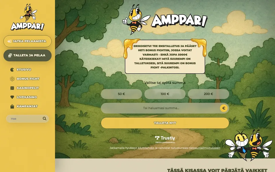 Amppari – etusivun näkymä työpöydällä