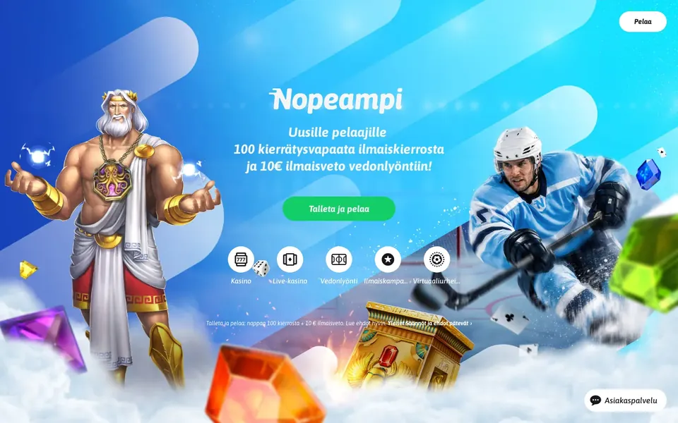 Nopeampi – etusivun näkymä työpöydällä
